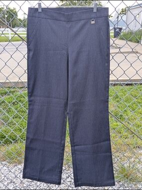 Rafaella Navy Pinstripe Wide Leg Pants Woman's Plus Size 16 W